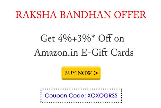 India Desire : Giftxoxo Amazon Gift Vouchers At Flat 7% Discount : Get 4% Discount On Giftxoxo+Extra 3% Off by Paying Through Amazon